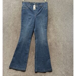 Spanx Pull On Flare Jeans Women 1X Tall Tummy Control Stretch Hi Rise Shaping